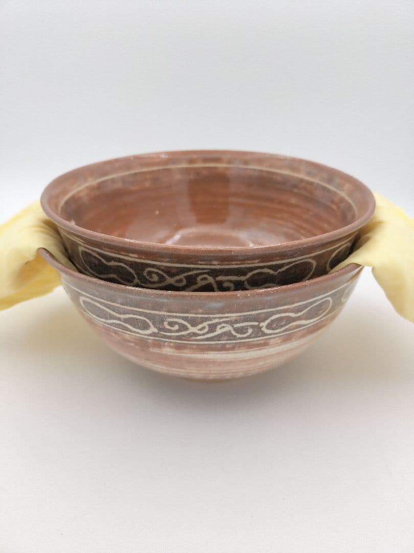 a820 萩焼 瓢唐草 福寿重鉢 堀之内宗完箱書 田原陶兵衛