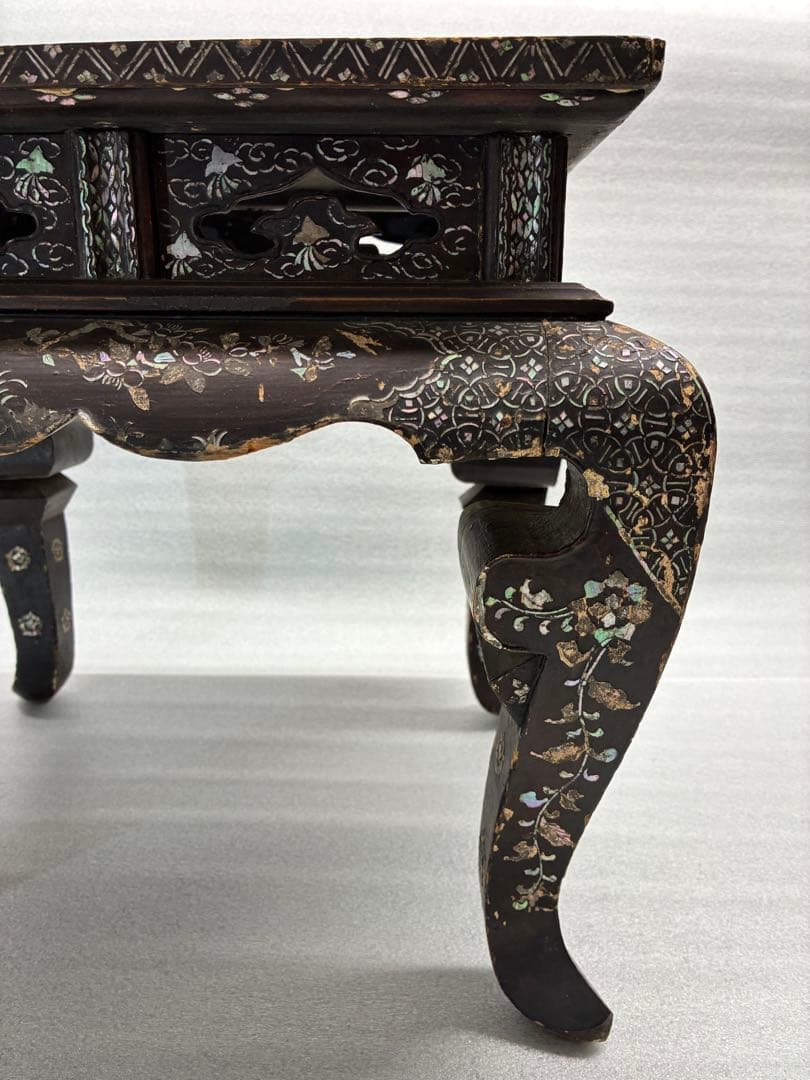 螺鈿細工　飾台　香炉台　花台　江戸時代　古美術