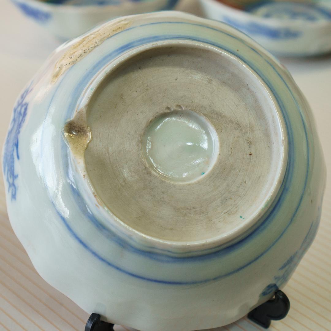 古伊万里 錦手 金彩色絵 膾皿 なます皿 5客