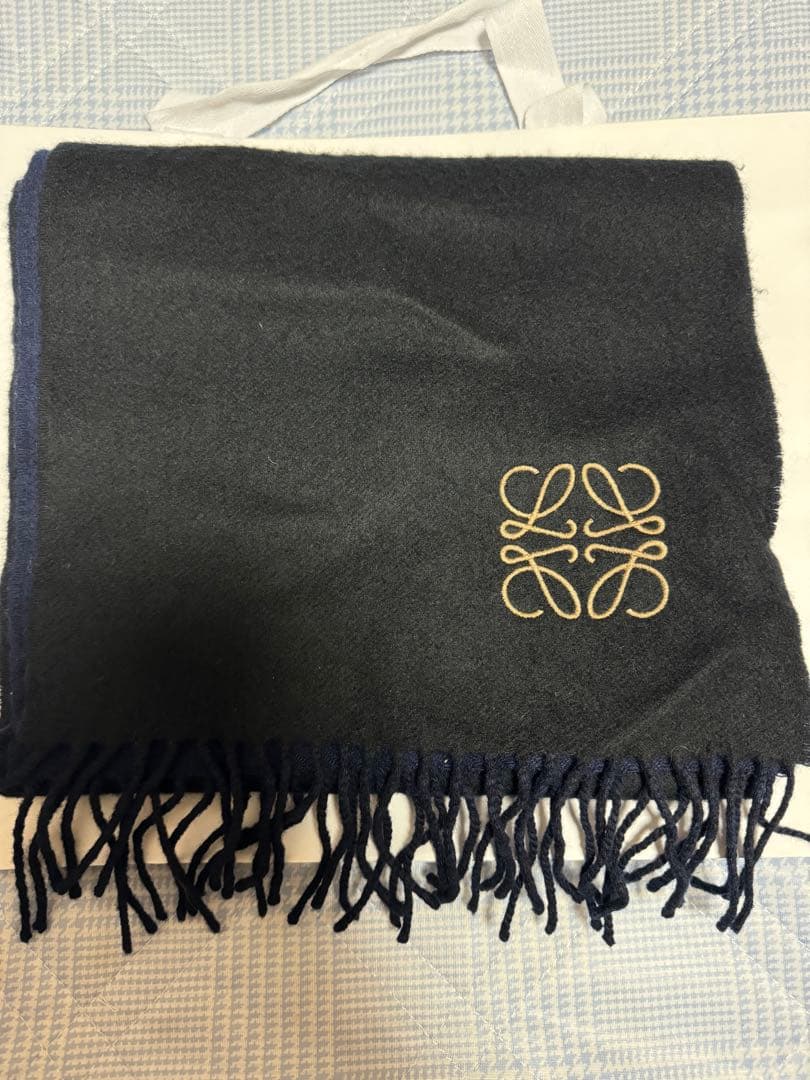 K様専用 LOEWEロエベ・リバーシブルマフラー・ブラック×ネイビー男女