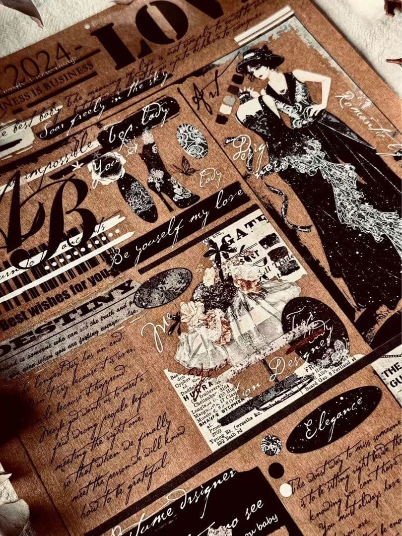 霖蓝汐原创手账《素材排版框》海外マスキングテープ　マステ 【2238】