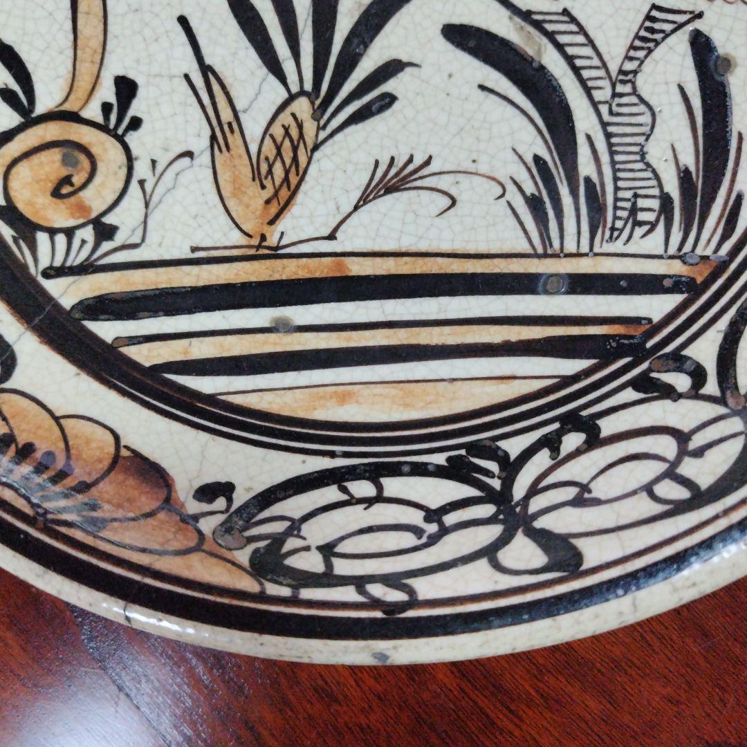 装飾陶器皿 桃山時代～江戸時代 唐津 古志野 絵志野 鳥絵 皿 瀬戸