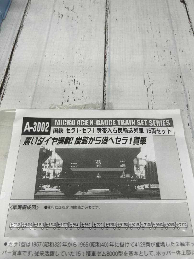 ①MICRO ACE A-3002 国鉄 セラ・セフ！黄帯石炭輸送列車15両