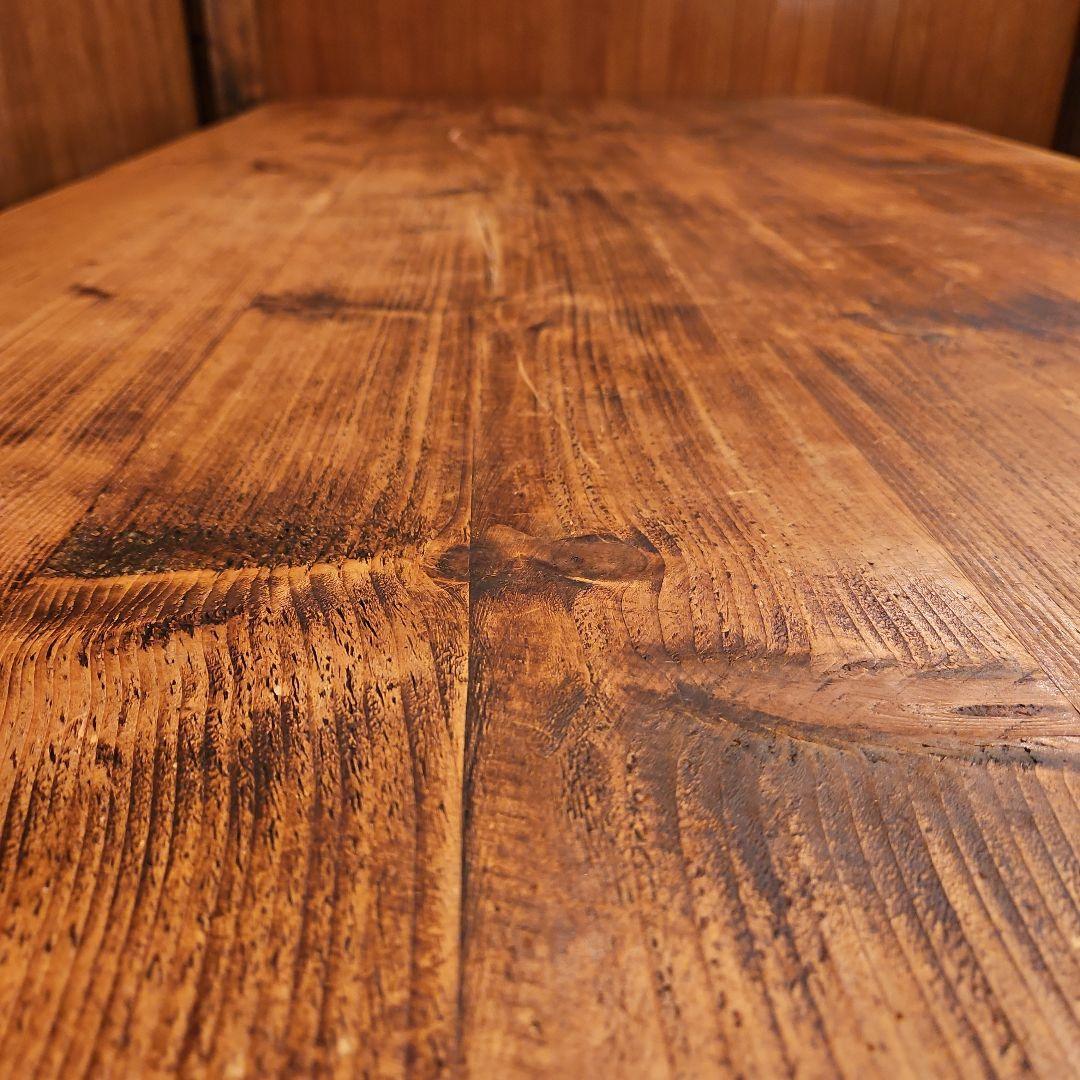 足場板テーブル 男前 天然木無垢材 ヴィンテージ加工 高めのテーブル