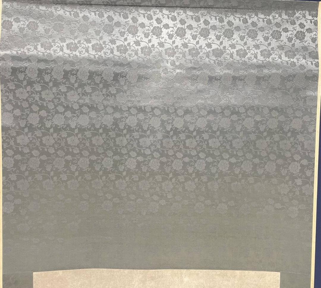 真作/浦上春琴/菊花三種之図/花鳥/絹表装/布袋屋掛軸A-234