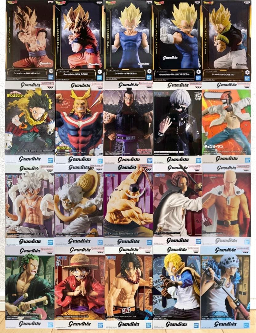 grandista フィギュア まとめ売り ドラゴンボール ワンピース 等 未開封 Grandista フィギュア 6体セット ドラゴンボール ワンピース他
