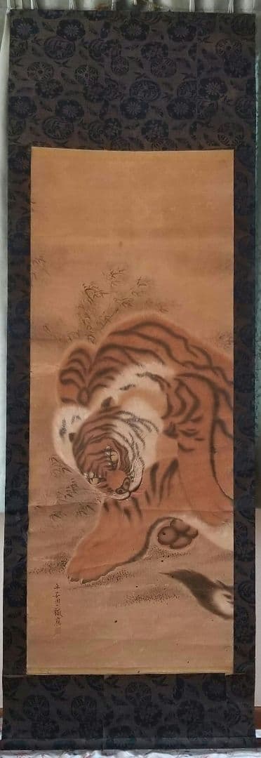 江戸絵画  虎  掛け軸  肉筆  江戸時代  貴重  骨董  茶道具