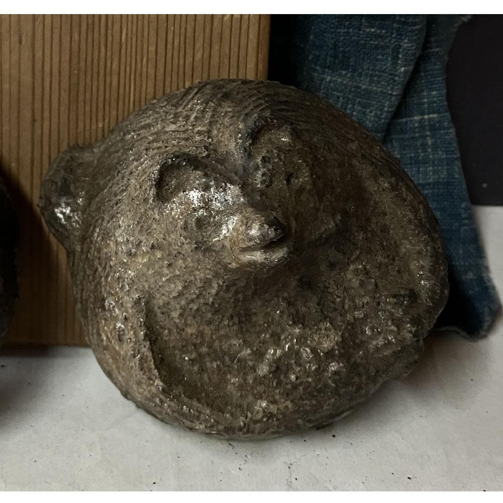 p031 古伊賀 狸 香合 木箱入り たぬき タヌキ 時代 茶道具の通販はau