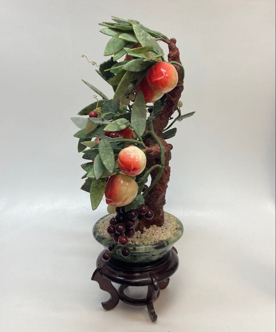 中国美術 天然石 玉石盆栽