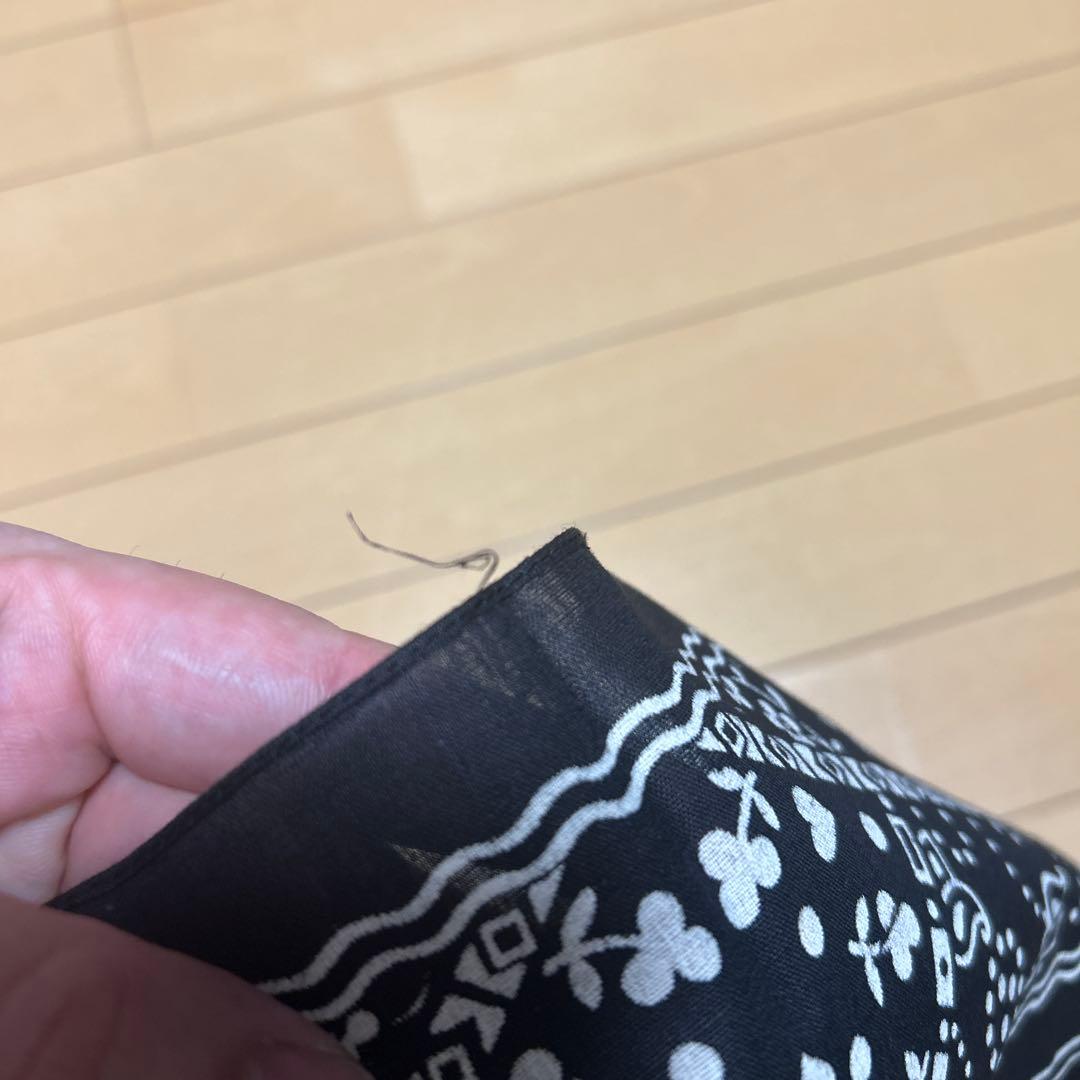 60's バンダナ クッキー柄　ブラック！デッドストック！