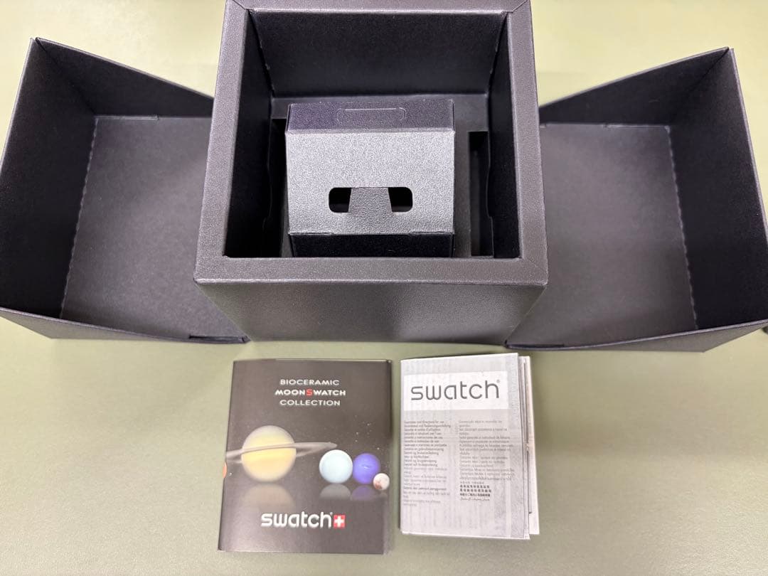 オメガ × スウォッチ マーキュリー (純正ブラックのベルトは未使用)