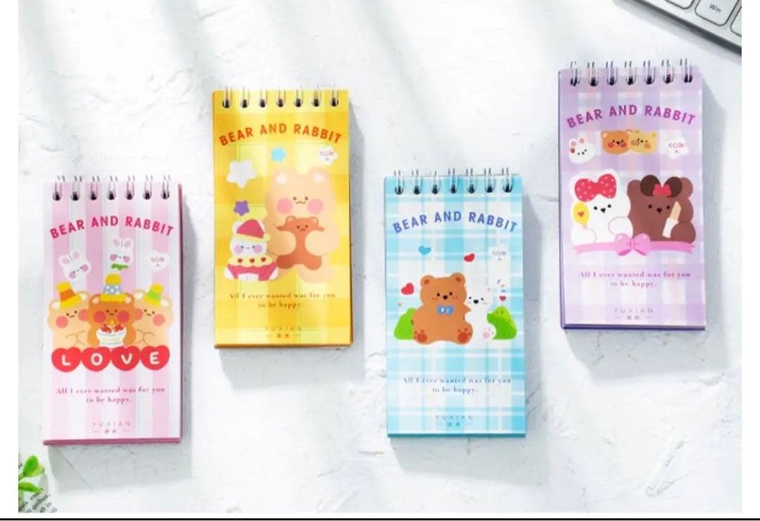 W1248.うさぎとくま ステッカーブック 4種セット