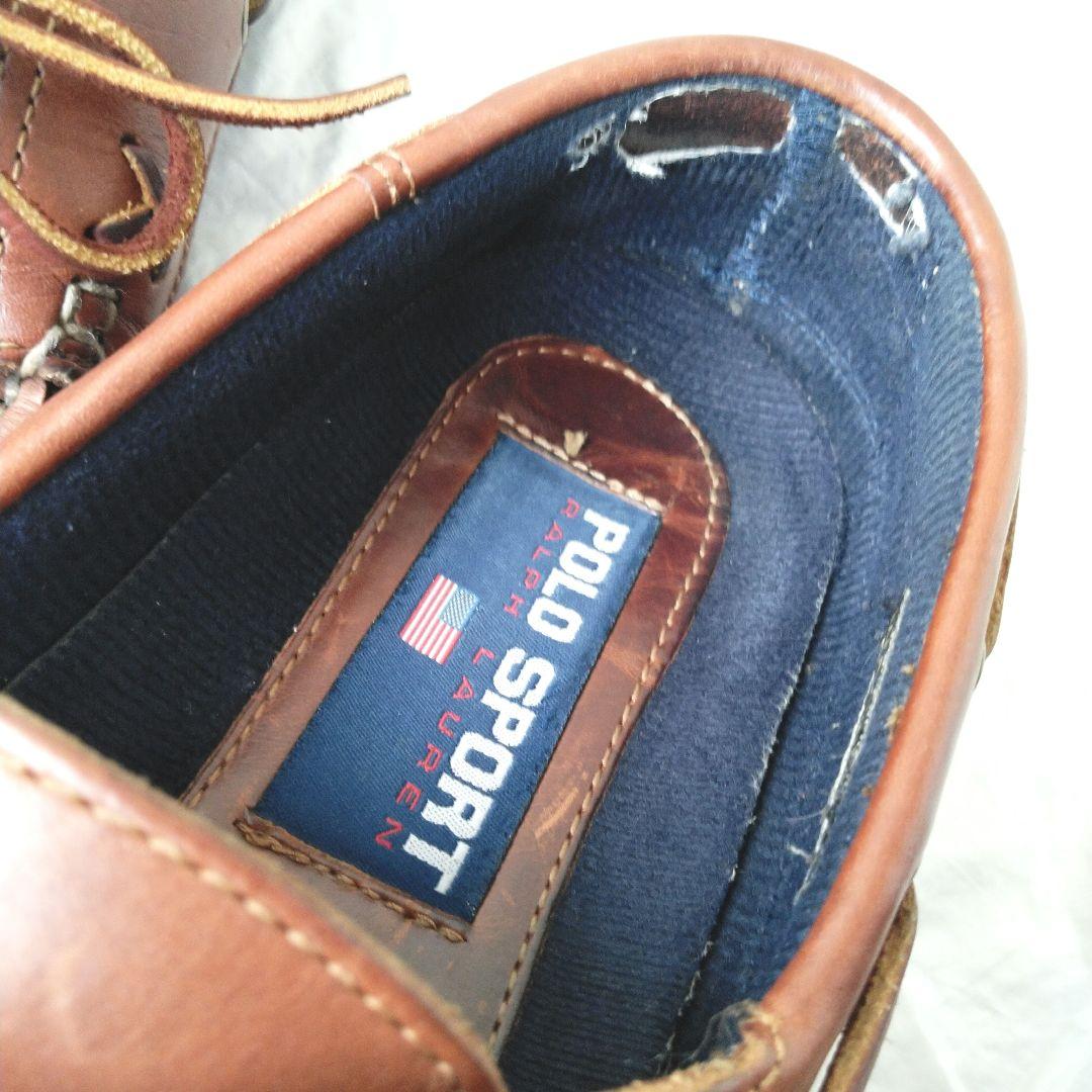 革質良好! ラルフローレン　ポロスポーツ　デッキシューズ　ブラウン　9D