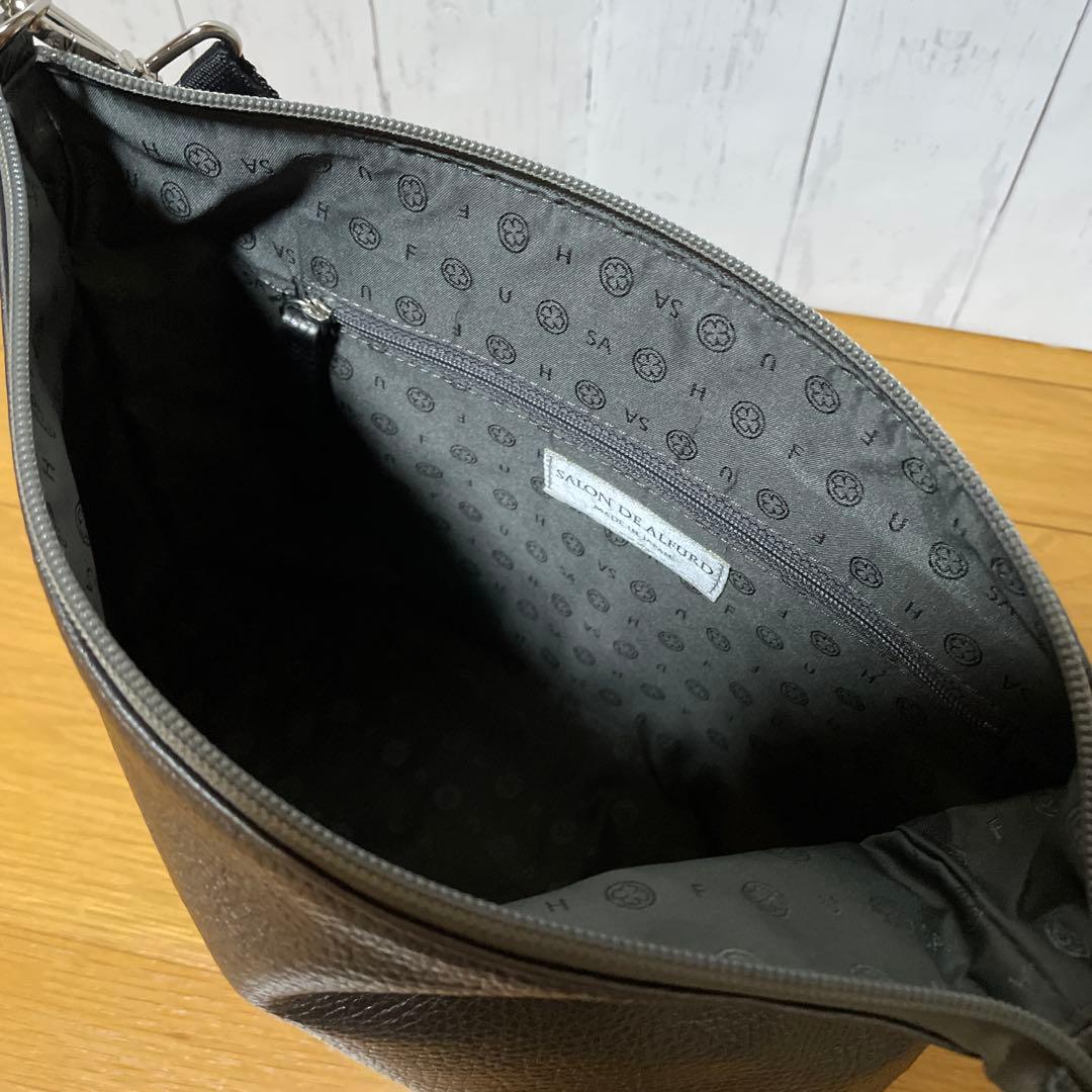 【美品】SALON DE ALFURD スマイル ホリゾンタルバッグ　メタリック
