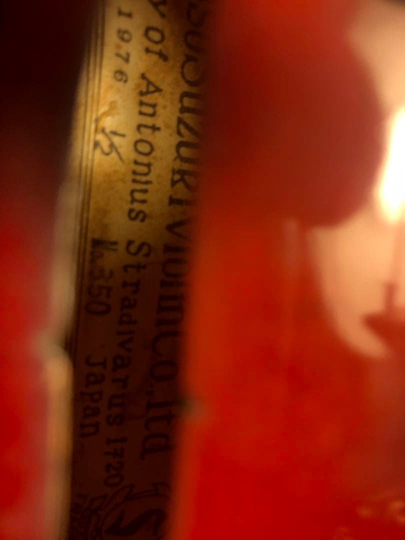 【駒&魂柱調整済】SuzukiバイオリンNo350 1/2 1976