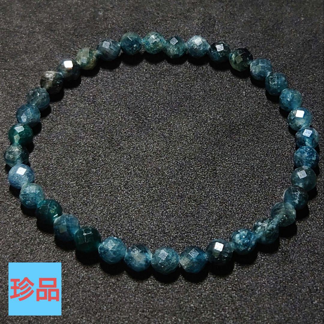 ☆(のぶ様専用！)インディゴライトトルマリン カット 5ミリブレス(珍品