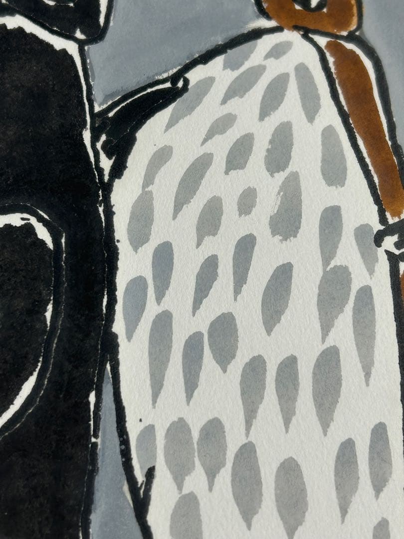 「ペンギン」　室田武　動物画　在銘　額 ペンギンワックス 絵画　日本画　稀少レア