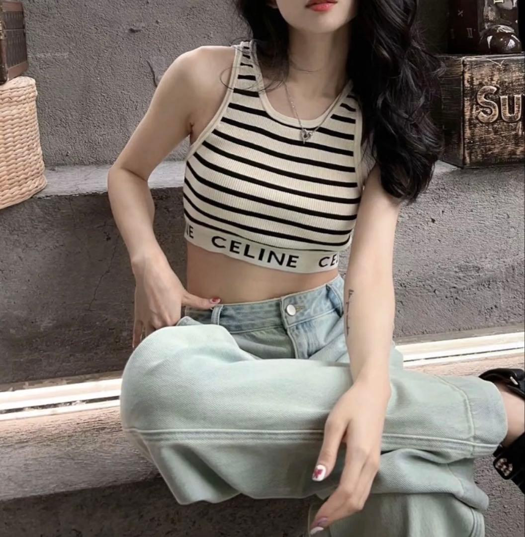 【未使用美品／国内購入正規品】CELINE セリーヌ　タンクトップ　ストライプ