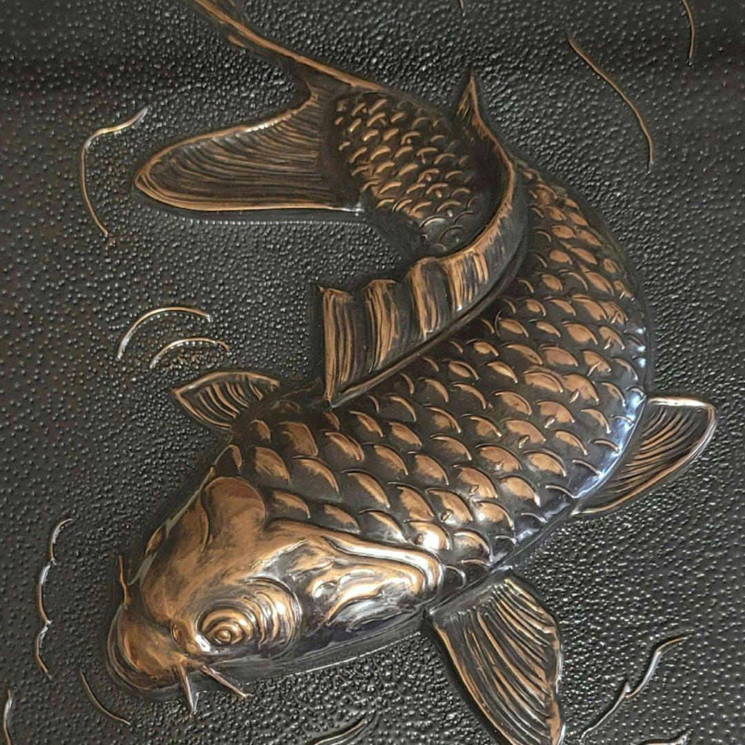 ☆大幅お値下げ☆銅板レリーフ ハンドメイド 鯉【額縁付き】 - メルカリ
