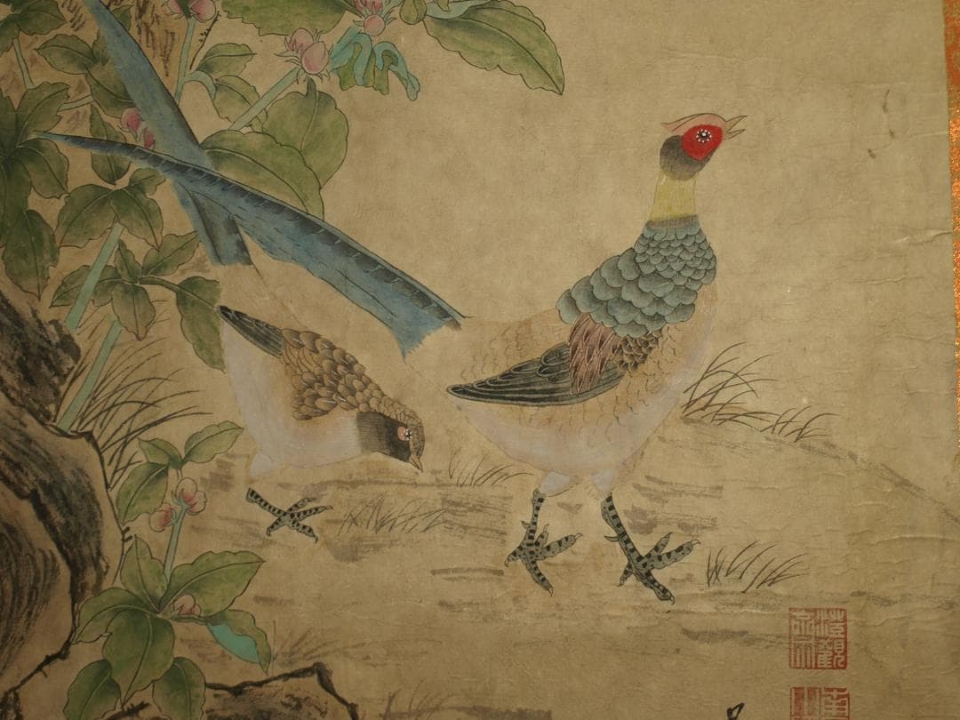 骨董掛け軸】人物図 中国 五代 肉筆保證 掛け軸BD314A12-2