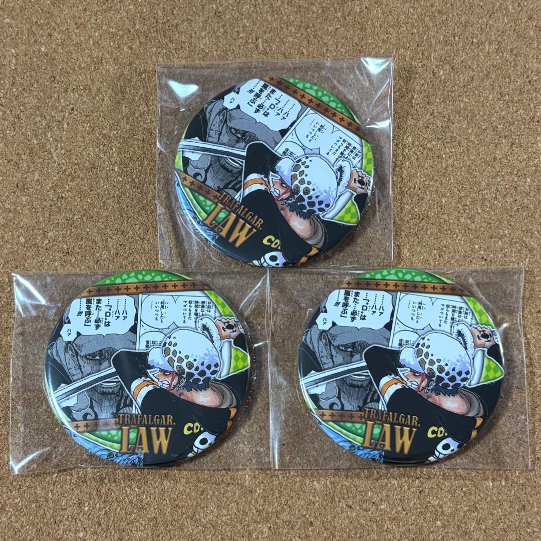 ONEPIECE トラファルガー・ロー ヒーローズ缶バッジ3点セット - メルカリ