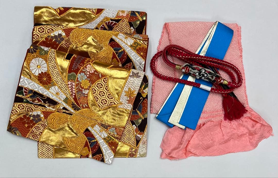 振り袖 フルセット 別誂長襦袢付 金駒刺繍 絞り 藤原織物 袋帯 617