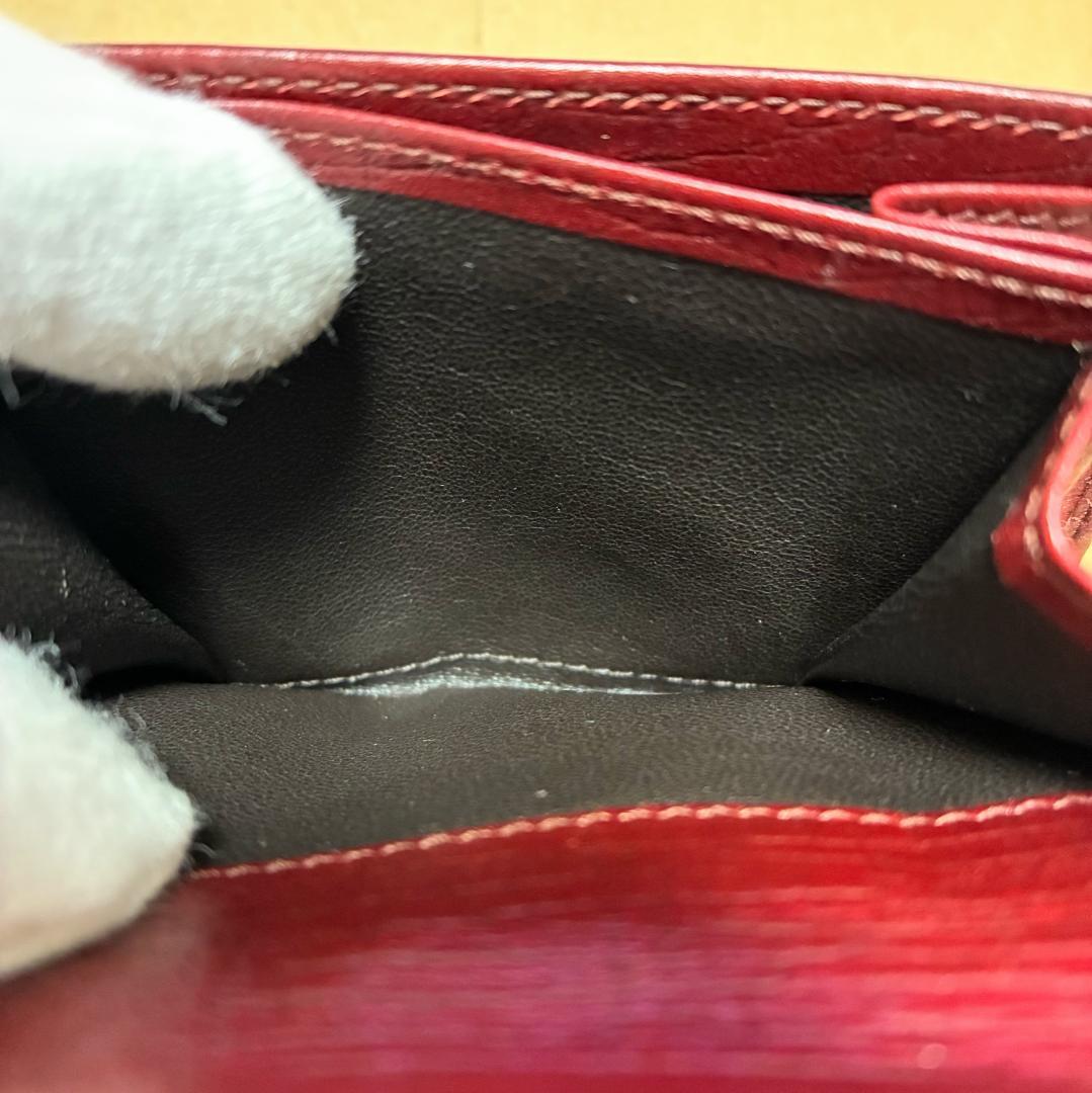 GUCCI グッチ 赤 レッド レザー 二つ折り財布 A1348A1