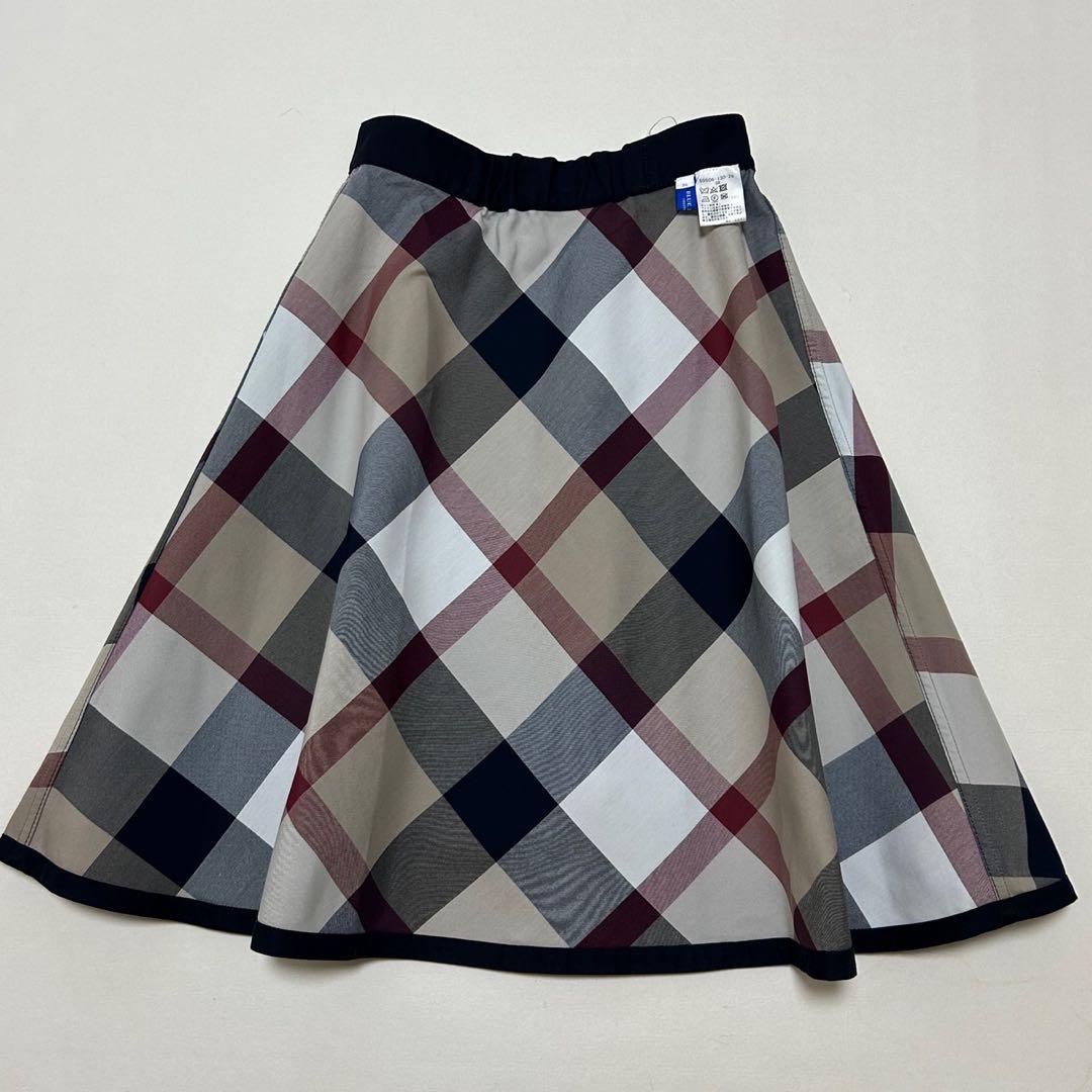 新品ブルーレーベル　ベージュクレストブリッジチェックリバーシブルスカート　36