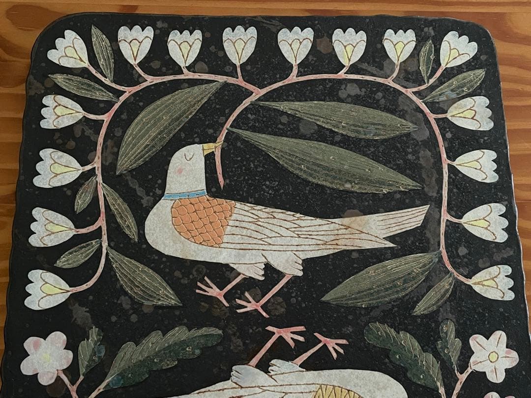 まむページ　ポストカード付 鹿児島睦　陶板　一点物　陶芸家　ハンドワーク