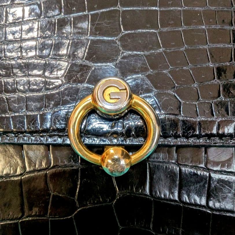 ♥マーガレット♥極美品♥グッチ GUCCI ショルダーバッグ クロコダイル
