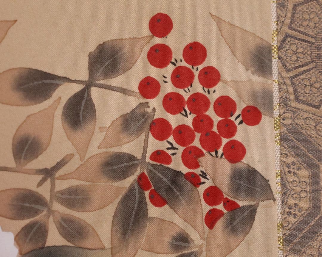 模写】日本画 光翠 四季花 絹本 掛軸 彩色 草花 MA986