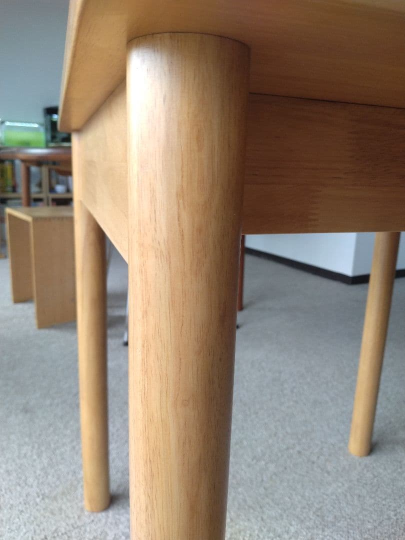 【美品】MUJI無印良品 木製テーブル70×70cm ラバーウッド材ナチュラル