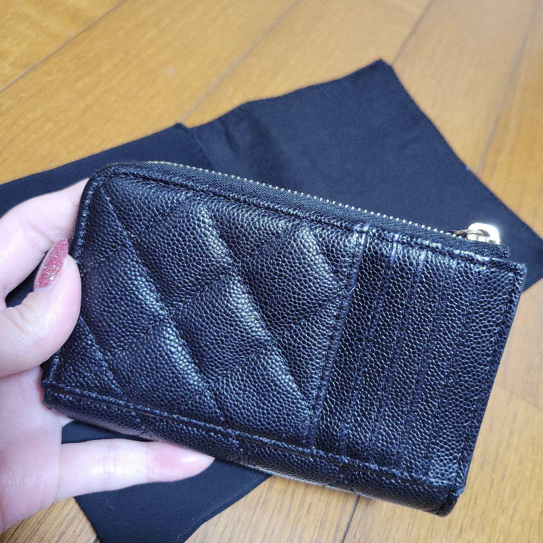 CHANEL　キャビアスキン　フラグメントケース　カードケース　財布　マトラッセ