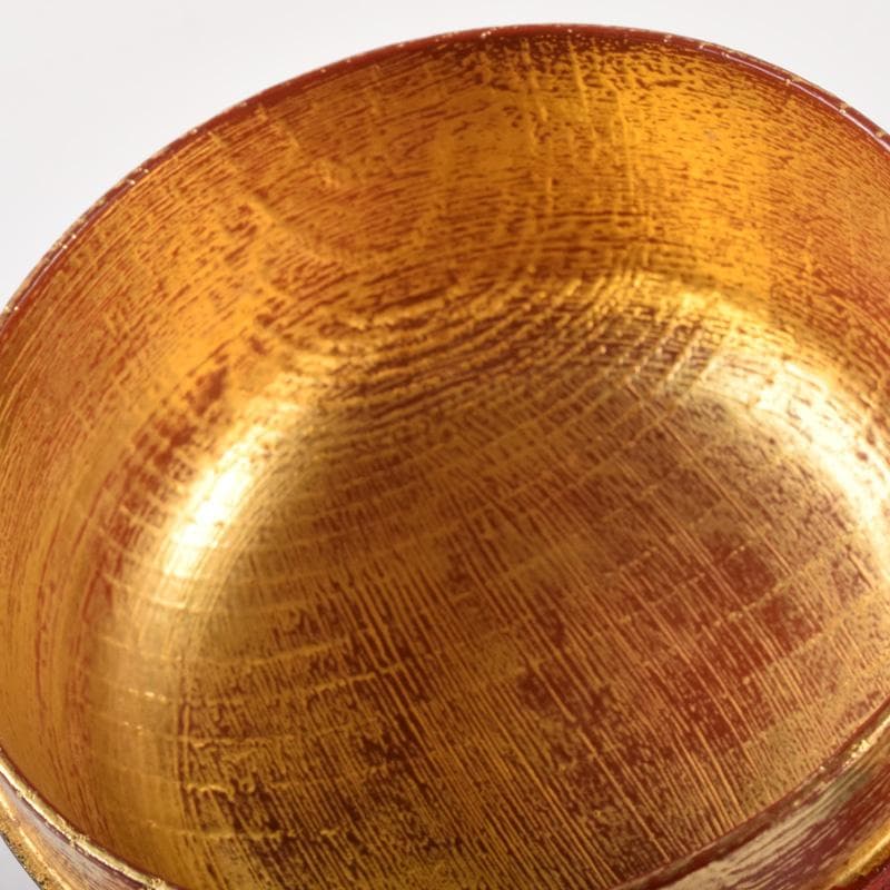 茶道具　玄一作　欅千筋　菊文　寿輪棗　平棗　共箱　V　7104