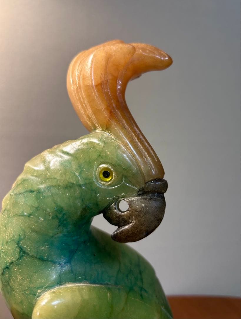 イタリア製 ヴィンテージ オブジェ オウム彫刻 アルバスター - メルカリ