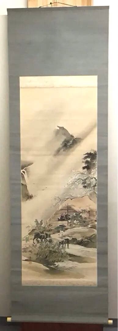 K茶道具　掛軸　春山風雨図　華僊作(写真3)•書付(写真19)共箱　S200KJ K茶道具 掛軸 春山風雨図 華僊作(写真3)•書付(写真19)共