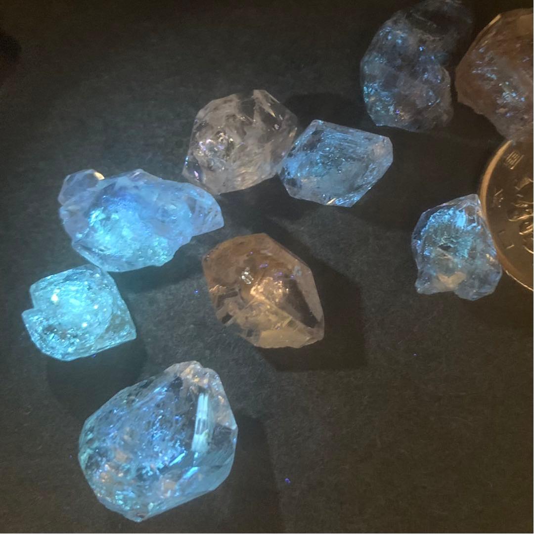 ペトロレアムクォーツ(大)5個セットm-2/蛍光水晶 ペトロレアムクォーツ(