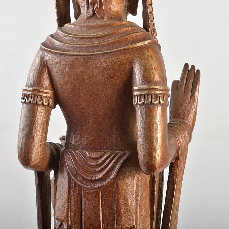 文化勲章受章　彫塑家　澤田政廣作　ブロンズ　聖観音菩薩像　F　R7123B