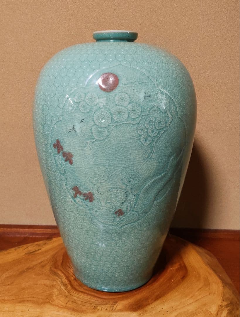 特大壺青磁床の間美品