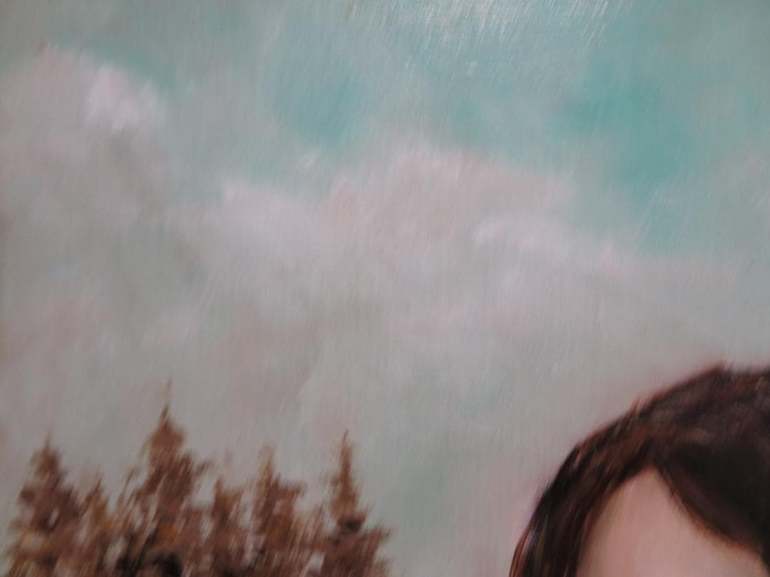 能仲ヤツヲ　「湖の女」　油彩　F6号　　モダンアート会員　叙情とロマンの世界