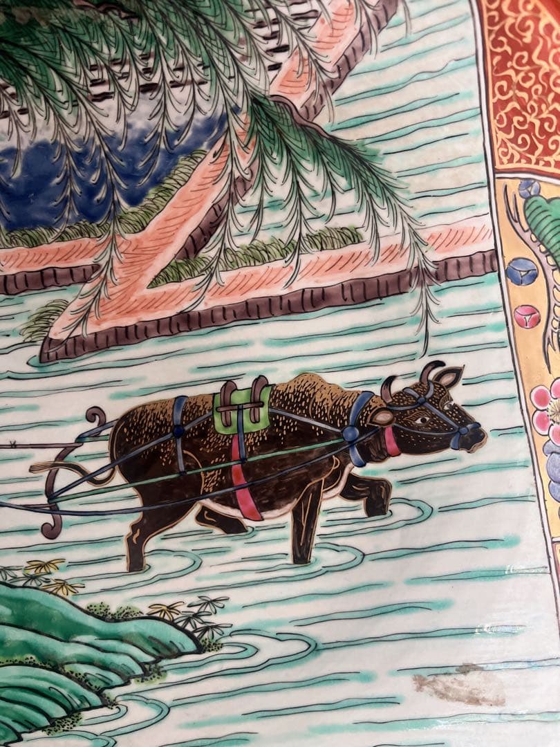 九谷 大皿．庄三　骨董品 古美術 古玩 アンティーク