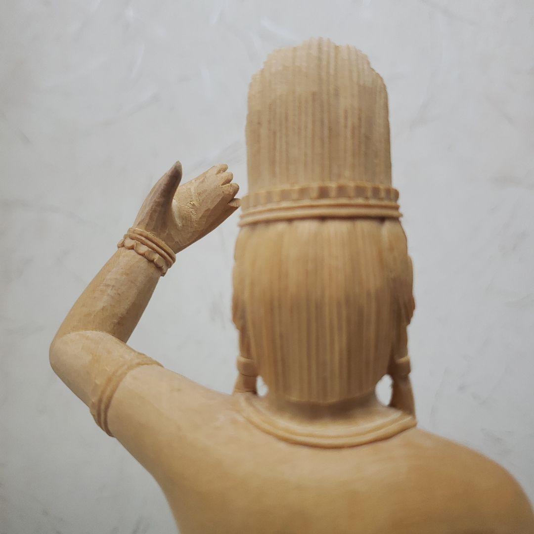 新彫り 特価 美しい仏像です◇金運ヒバ材 弁財天◇秘部バチ付き28cm