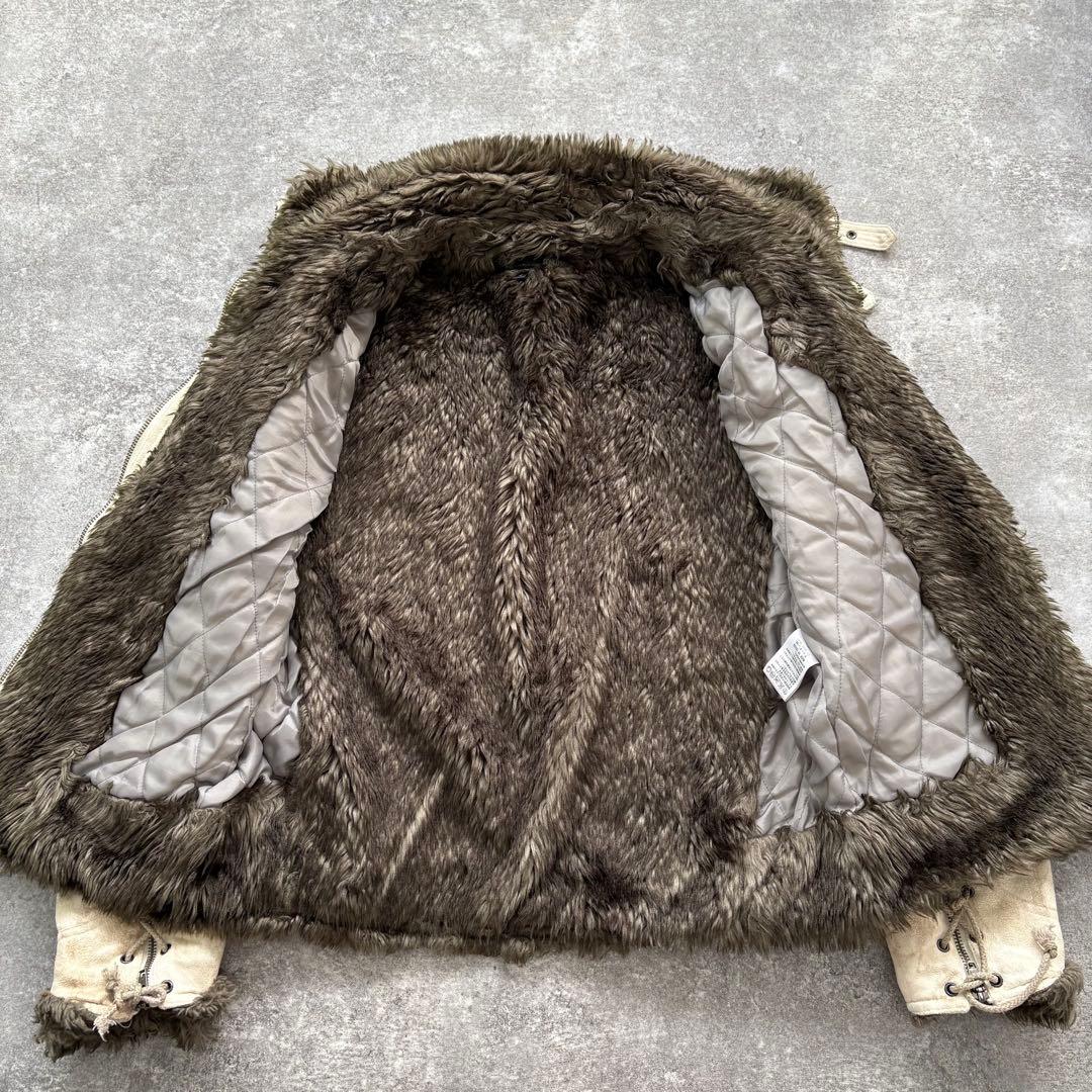 SCHLUSSEL】 シュリセル フェイクレザー ボアライダースジャケット