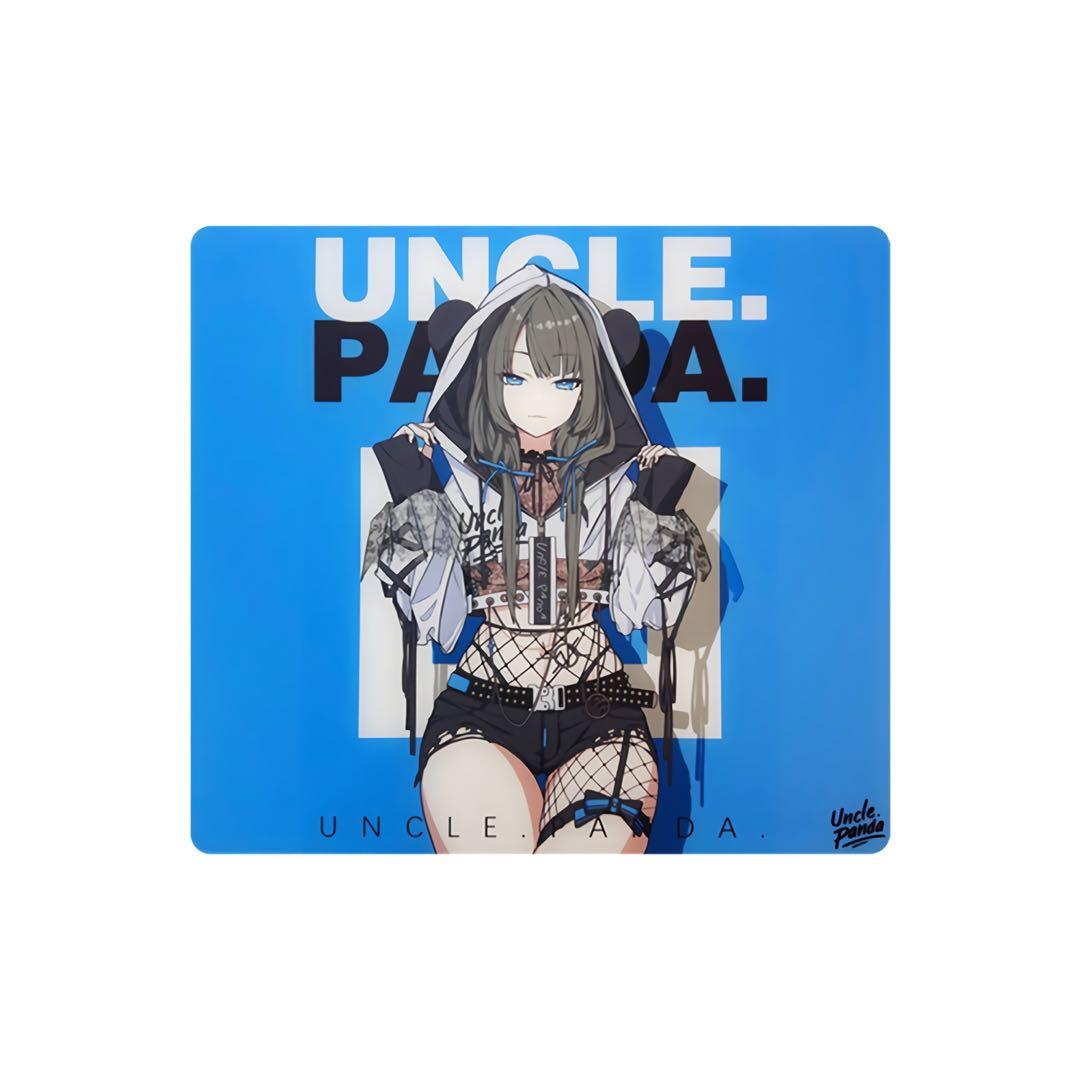 Uncle Panda Blue ガラスマウスパッド