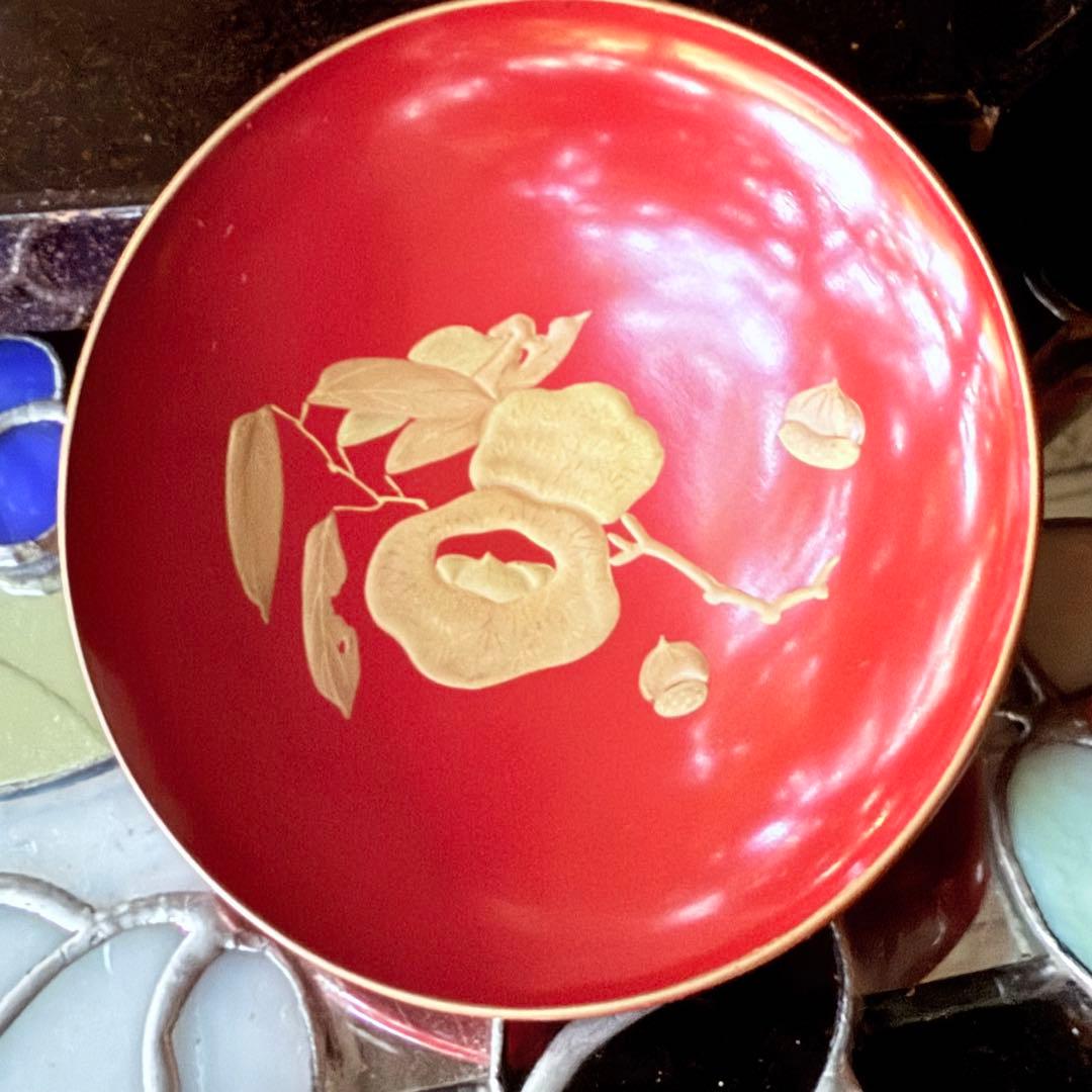 新春特別価格 ‼️高蒔絵『木の実』絵がわり引盃18客➕1プレゼント桐箱入茶道具