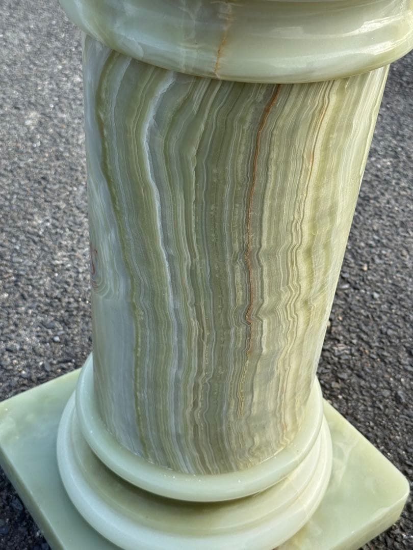 ②高73cm♪ 天然石 大理石 グリーンオニキス 飾り台 オブジェ ③配達1引 高