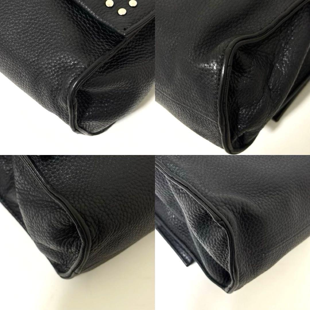 イアパピヨネ ワイドテープ ショルダーバッグ スタッズ ブラック