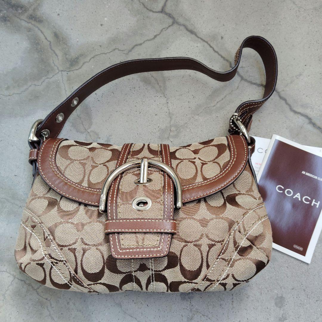 コーチ ソーホー シグネチャーワンショルダーバッグ キャンバス レザー