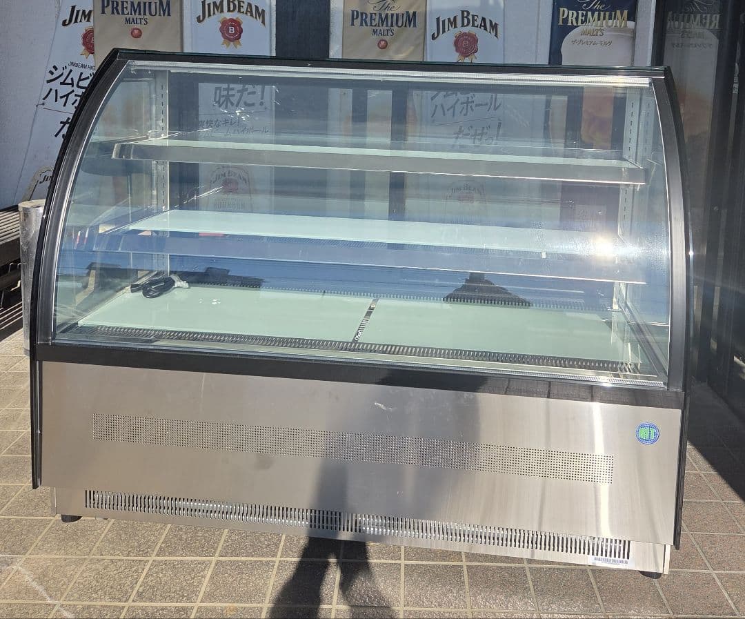 大型ショーケース ステンレススチール製　ラウンド型 店舗用什器・デラックスショーケース【ショーケース販売の徳山】