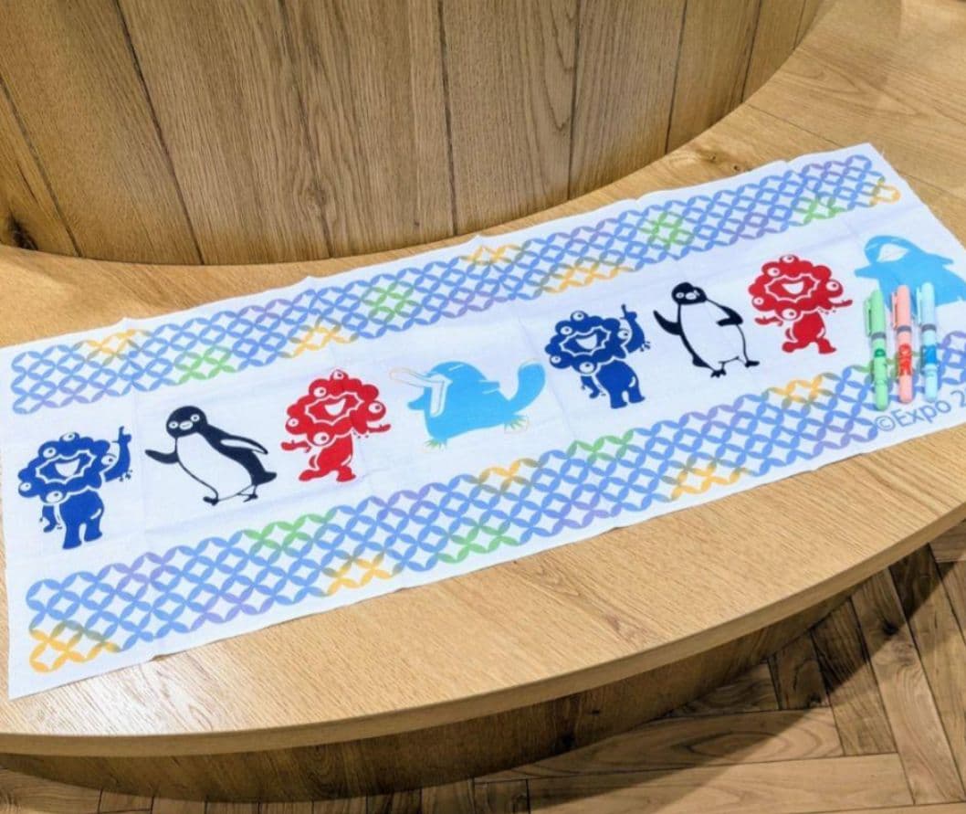 大阪万博 EXPO限定 ミャクミャク イコちゃん Suicaのペンギン てぬぐい